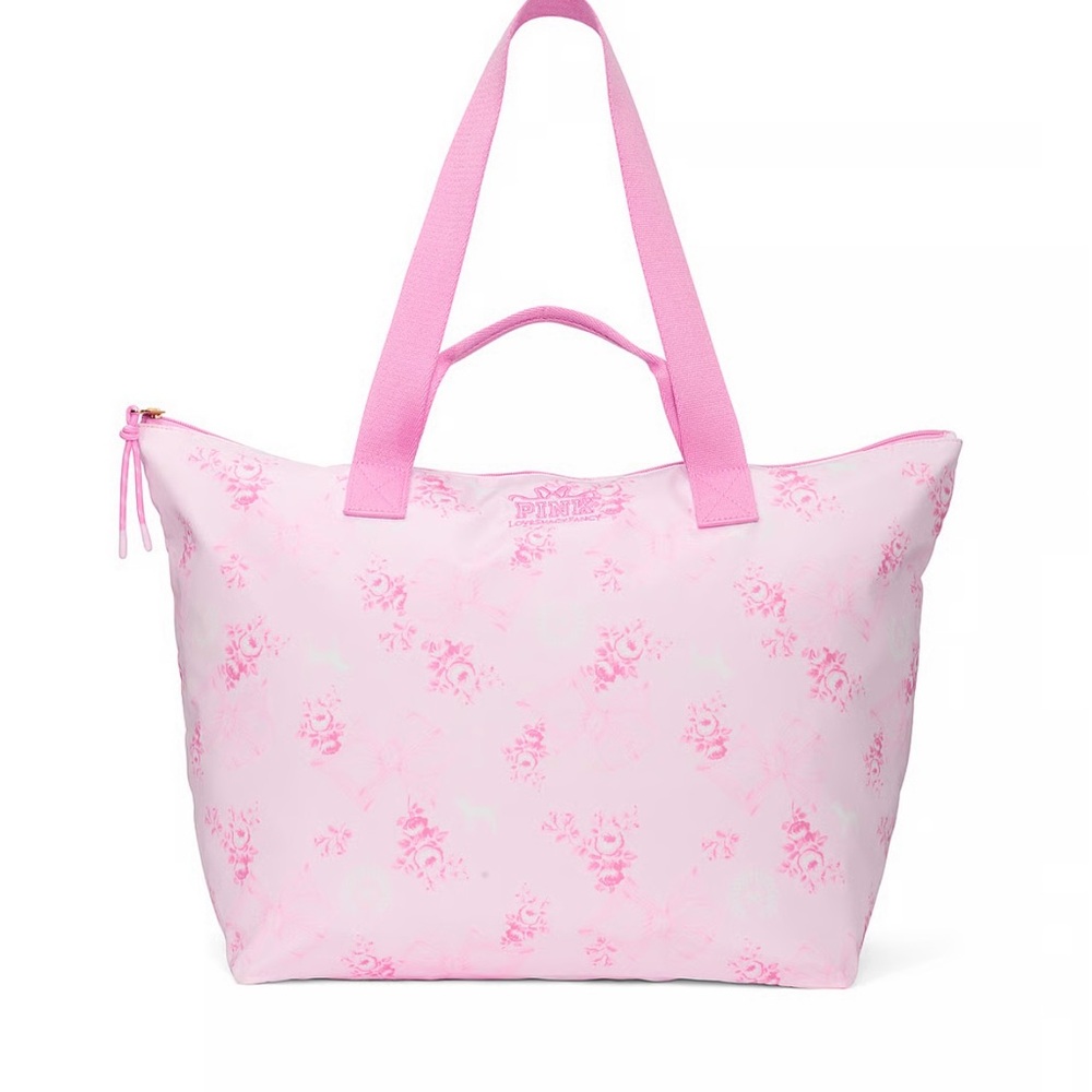 Pink Floral Tote Bag
